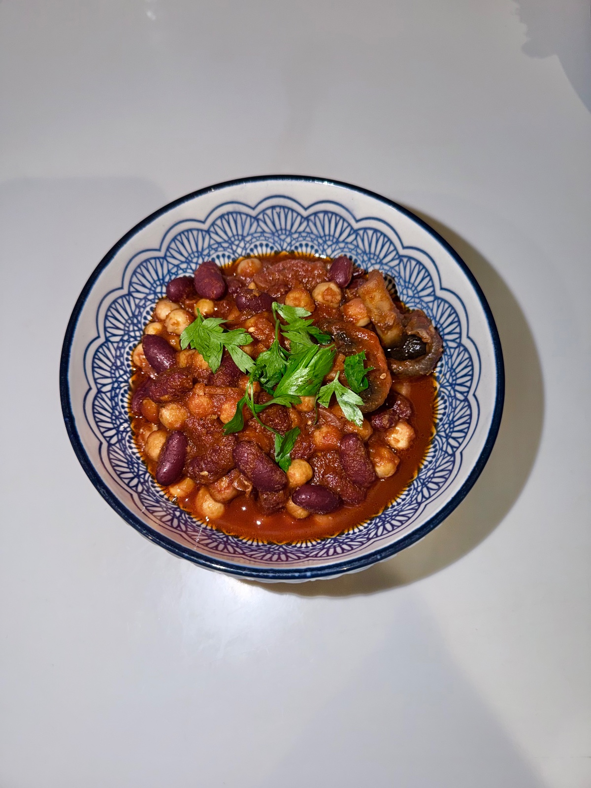 Smoky Bean, Chickpea & Mushroom Stew
